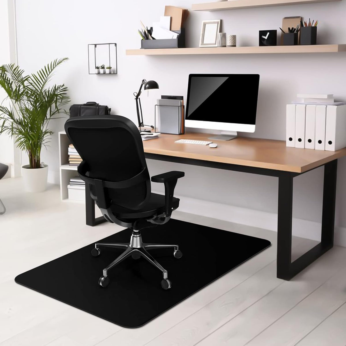 Kuyal Black Chair mat for Hardwood Floor, 36 x 48 inches Rectangle