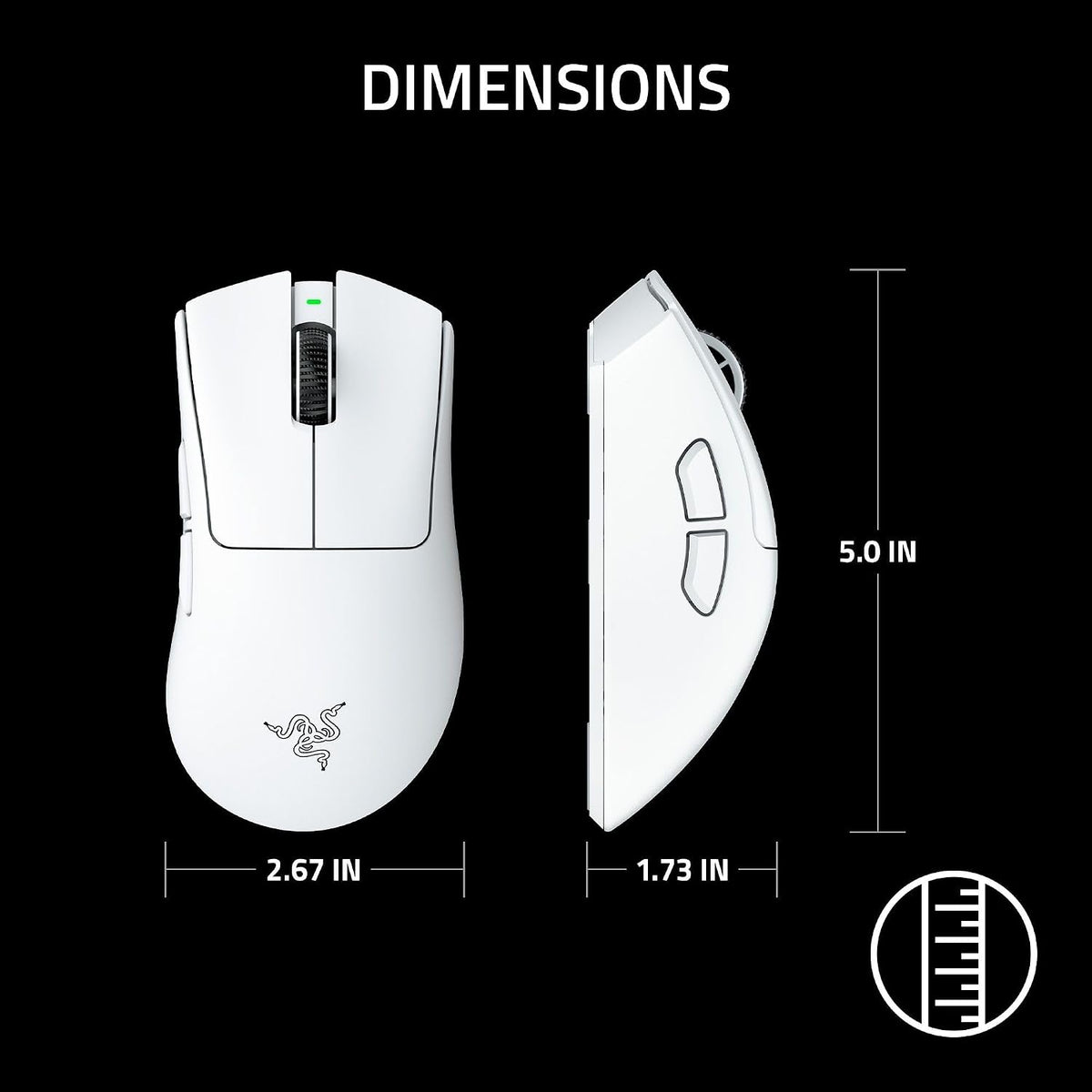 Razer DeathAdder V4 Pro Wireless Gaming Mouse, 8Khz, 57g, White
