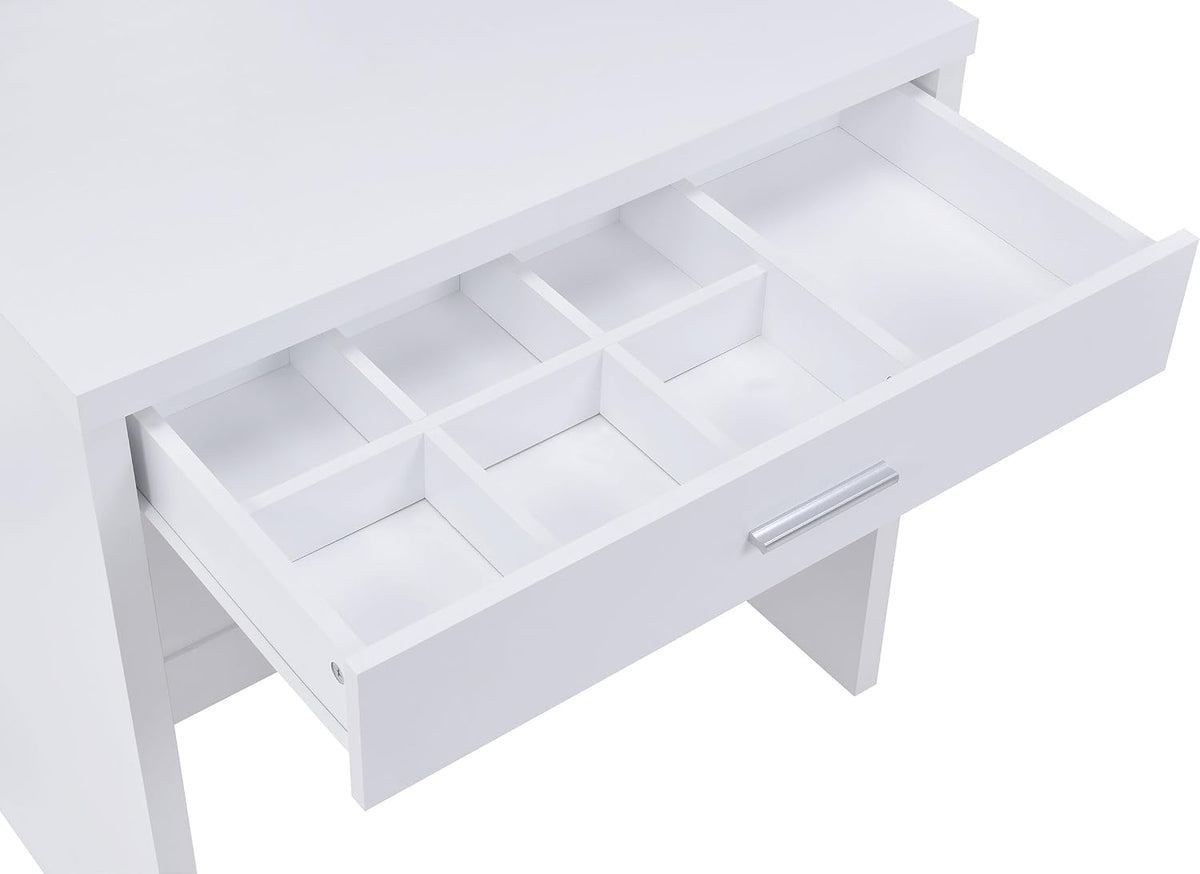Coaster Harvey Rectangular 1-Drawer Vanity Table Set, White 300290