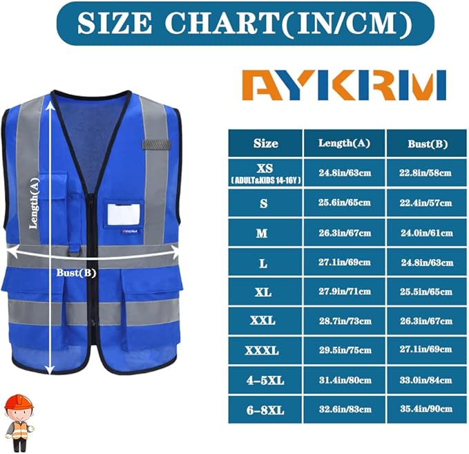 A-SAFETY High Visibility Reflective Safety Vest Customize Logo (XS-8XL)