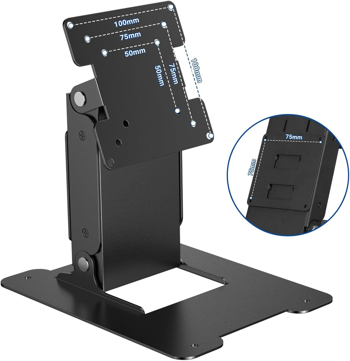 WEARSON Touch Monitor VESA 75 100 50 and Mini PC VESA 75 Back-to-Back Dual Mount All Metal Stable Leaning Low Profile