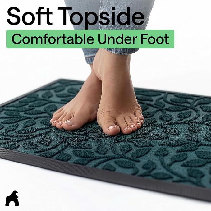 GORILLA GRIP 100% Waterproof All-Season WeatherMAX Doormat, US Designed Natural