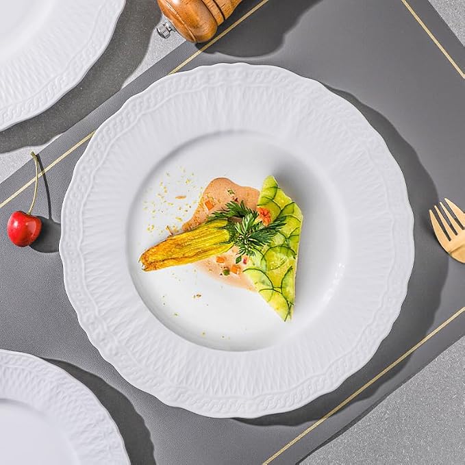 10 Inch Porcelain Dinner Plates Set of 4, Dishwasher safe, Microwave safe