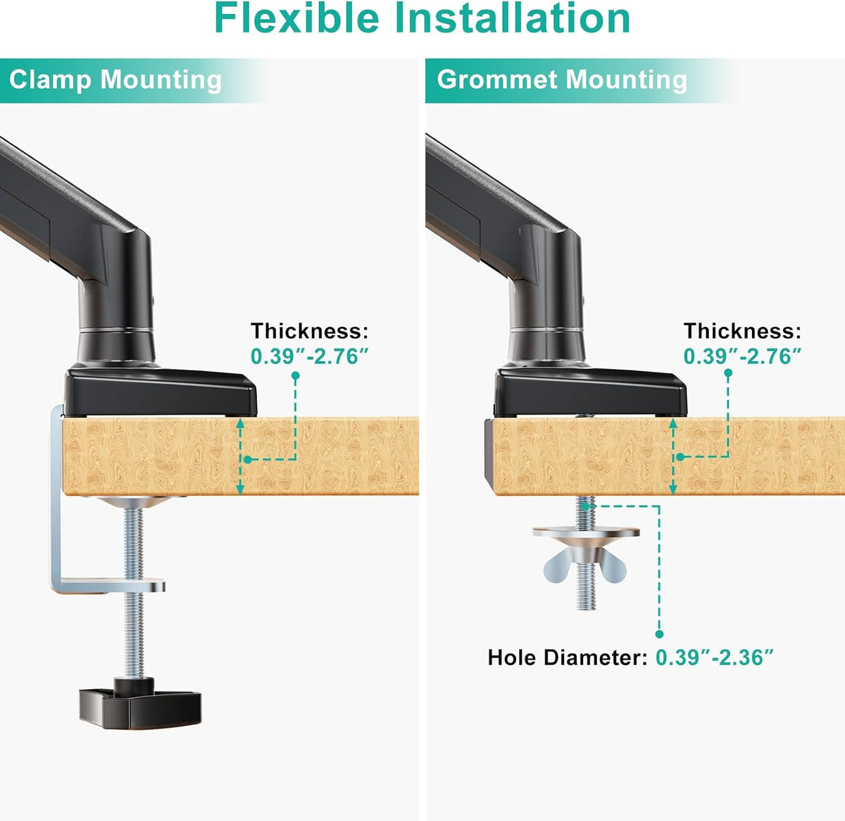 WALI Laptop Desk Mount for 17" Notebook and 34" Screens, Holds 22-26.4 lbs