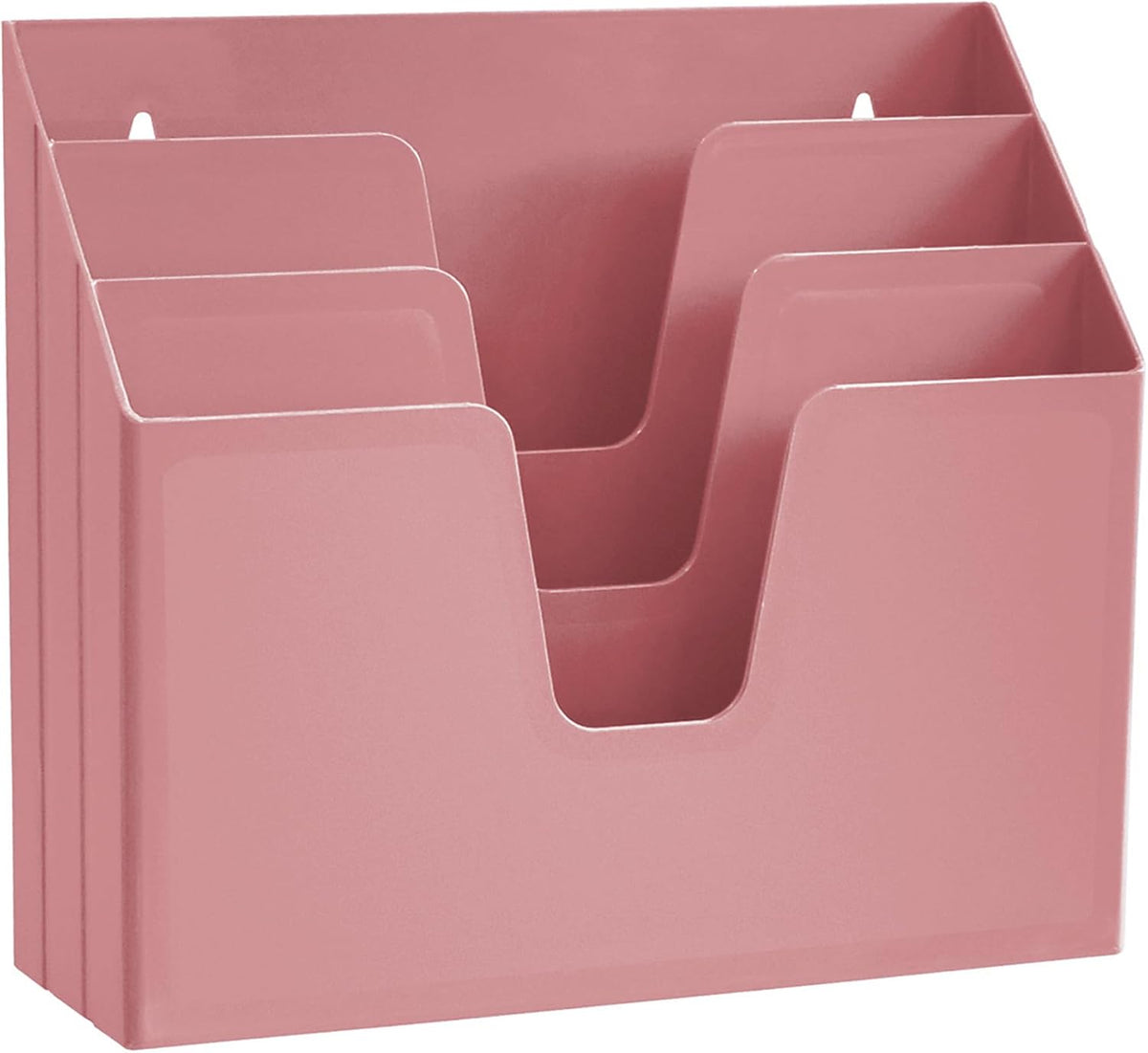 Acrimet Horizontal Triple File Folder Organizer Sorter, Letter Size, Pink