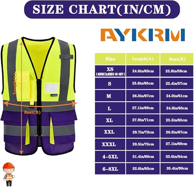 A-SAFETY High Visibility Reflective Safety Vest Customize Logo (XS-8XL)