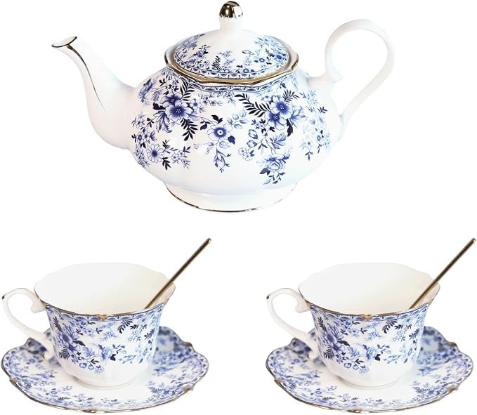 Vintage Floral Porcelain Bone China Tea Set