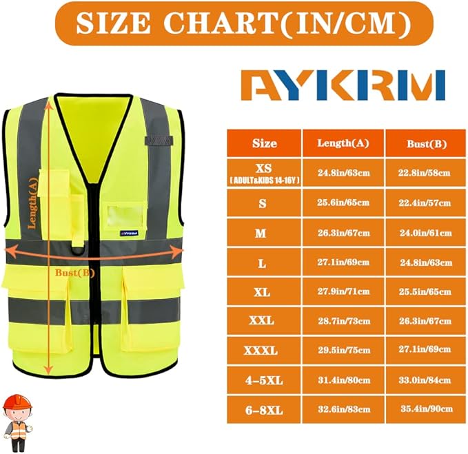 A-SAFETY High Visibility Reflective Safety Vest Customize Logo (XS-8XL)