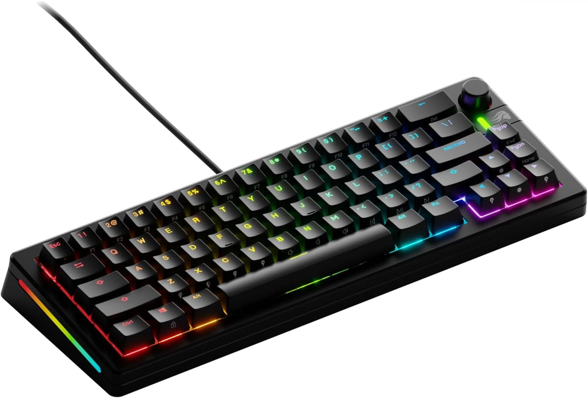 GLORIOUS Gaming - GMMK 3 Barebones Custom Gaming Keyboard Kit with Knob, 75% Mechanical Keyboard, Modular Gasket System, Hotswappable MX, Sound Dampening Foam, Aluminum Switch Plate (Black)