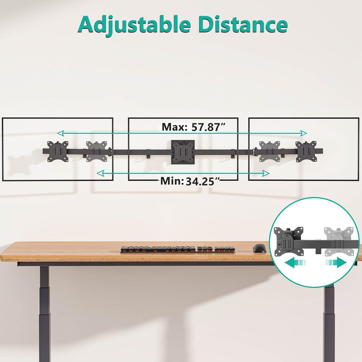 WALI Triple Monitor Wall Mount for 17 to 32 inch Screens, up to 15.4lbs