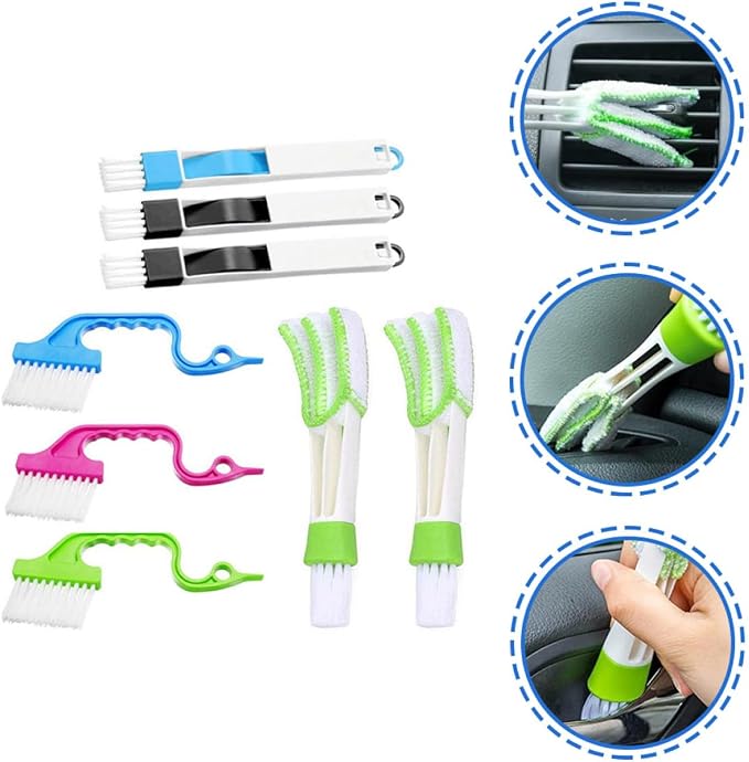 UPKOCH Window Groove Cleaning Brush Set 8pcs Window Gap Scrubber Brushes Dust