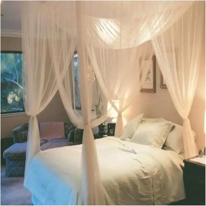 Canopy Bed Curtains Black/White/Beige Elegant Lace Canopy Curtain