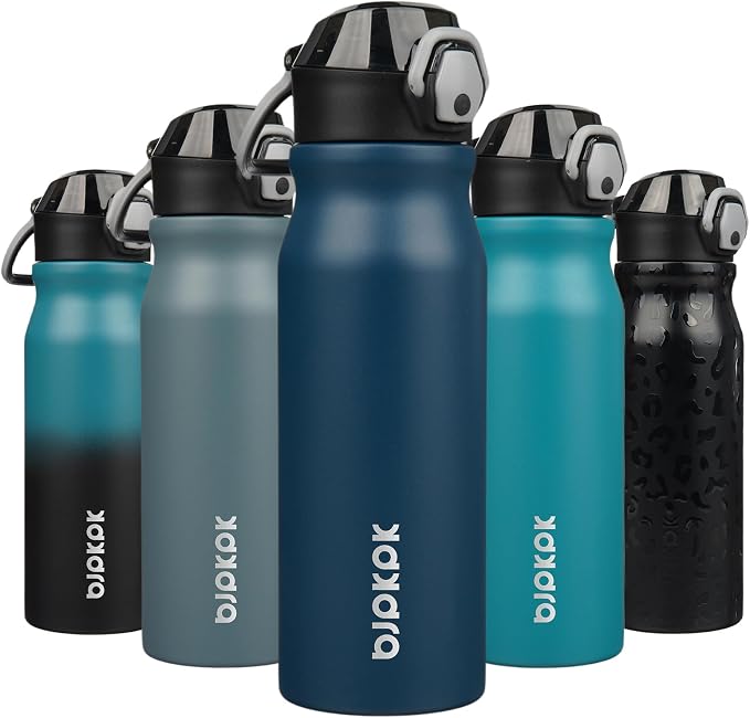 BJPKPK 25 oz Insulated Water Bottle, Stainless Steel Flask | Leak Proof Locking