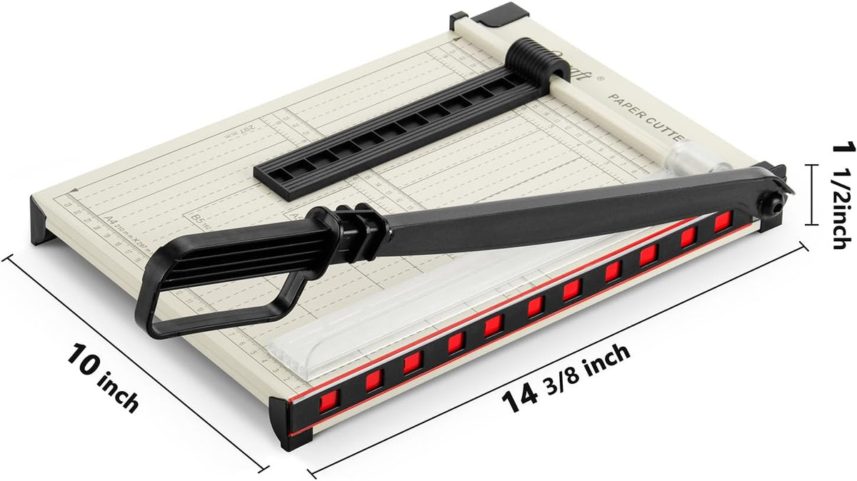 Ecraft 12" Guillotine Paper Cutter & Paper Corner Rounder Punch 3 in 1 (R4mm, R7mm, R10mm)