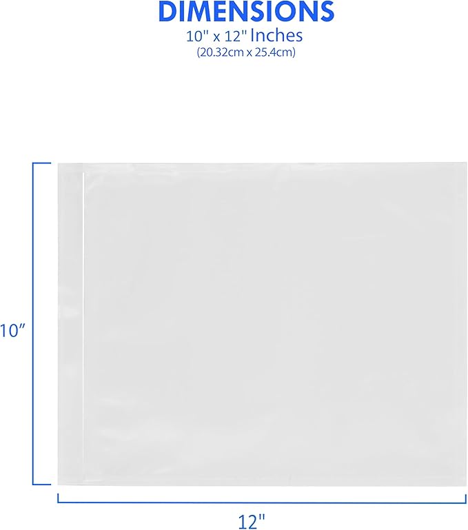 1000 Count 10" x 12" Shipping Label Envelopes, Clear Packing List Pouches with Self-Adhesive Back, Top Loading for Shipping Labels Sleeves, for Packing Slips, Labels Invoices & Paperwork. GPI