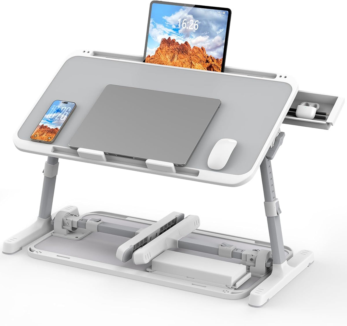 HETTHI Bed Laptop Table Adjustable Foldable Laptop Stand 22.04×12.2in Gray