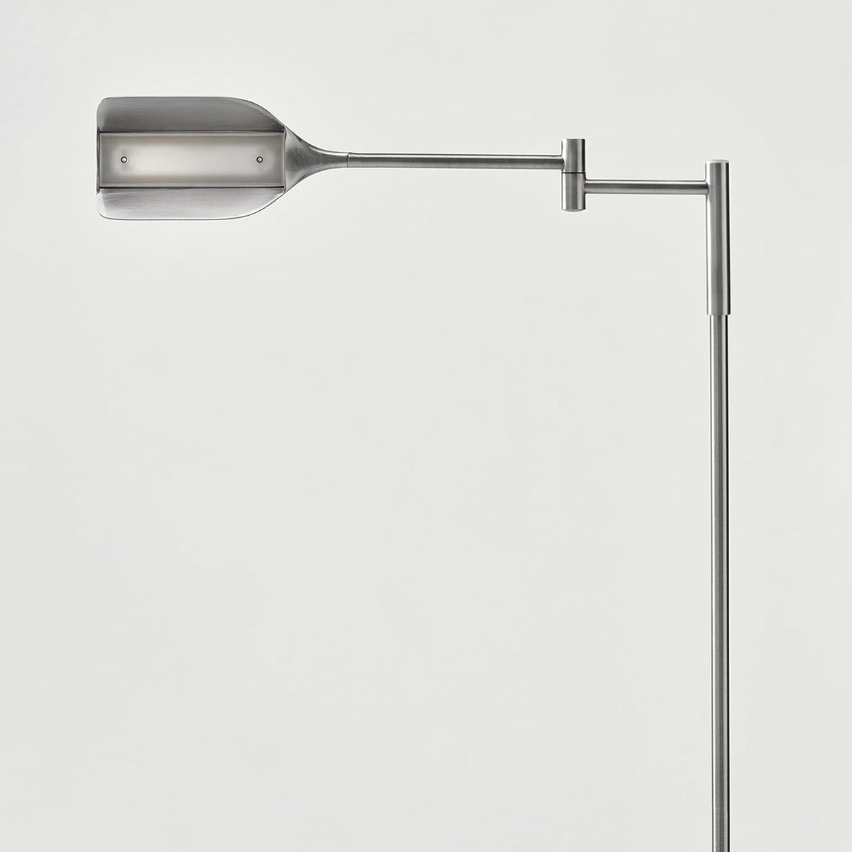 Brightech Leaf Pharmacy LED Reading Lamp, Dimmable Floor Lamp with Easy Adjustable Rotation Over Chair or Desk for Living Room, Work Light for Office, Modern Minimalist Home Decor - Platinum Silver