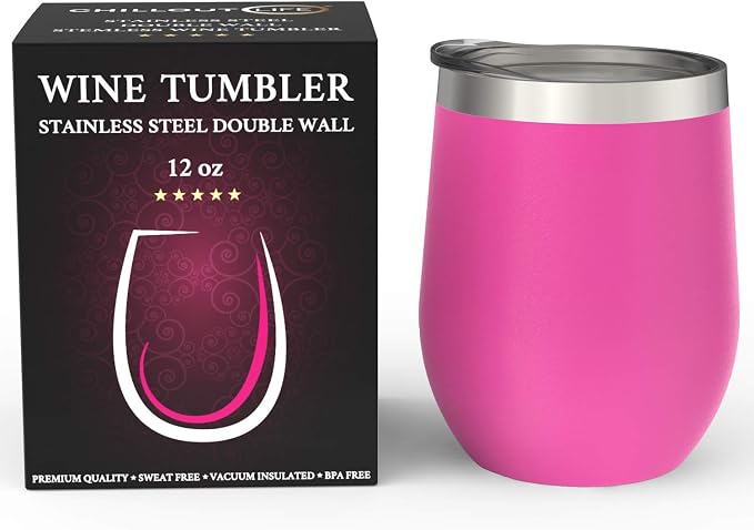 CHILLOUT LIFE 12 oz Stainless Steel Wine Tumbler