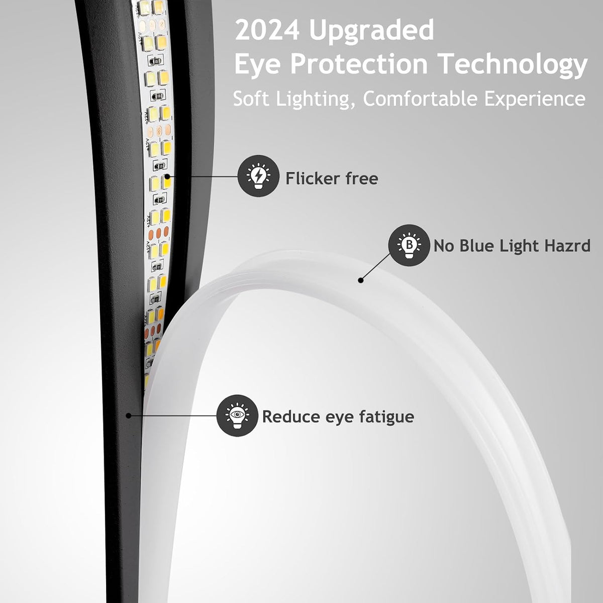 NUÜR Black Spiral LED Table Lamp, Stepless Dimmable Bedside Lamp