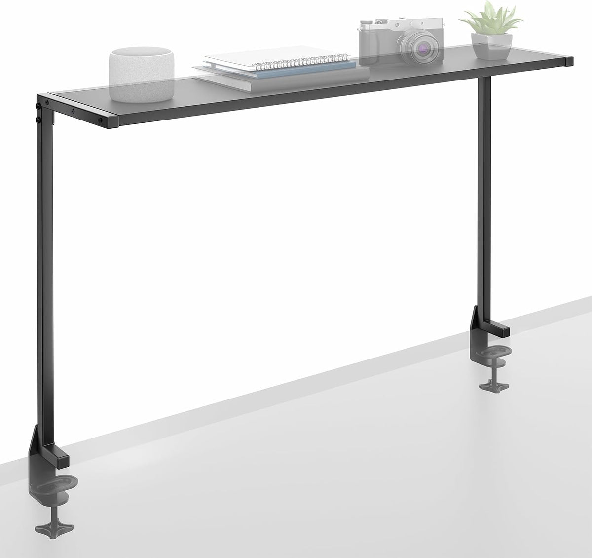 VIVO Black Clamp-on 38 in Overhead Desk Shelf Mount, DESK-SHELF38-B