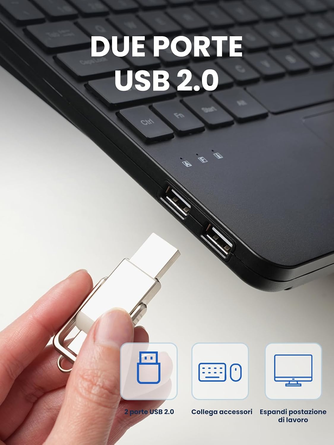 Perixx PERIBOARD-427 US, Wired USB Keyboard with Backlight and Trackball - White and Red Backlight - Compact Size 11.18 × 7.17 × 1.1 Inches - 2 Built-in USB Hubs
