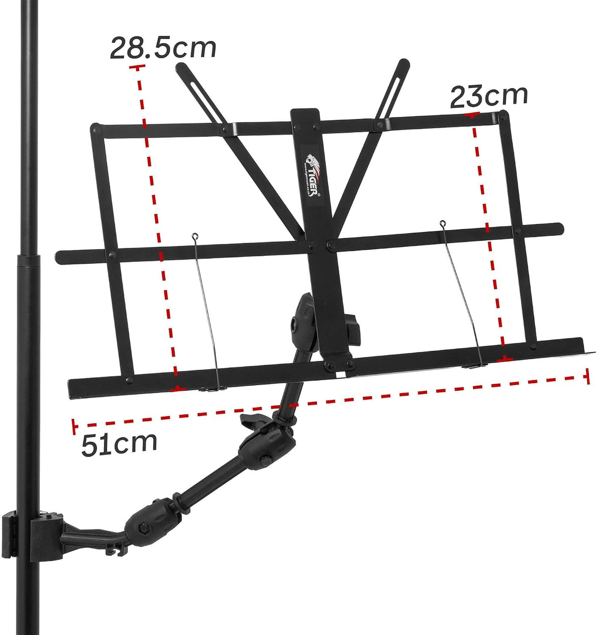 Tiger MSA32-BK Clamp-On Foldable Music Bookplate