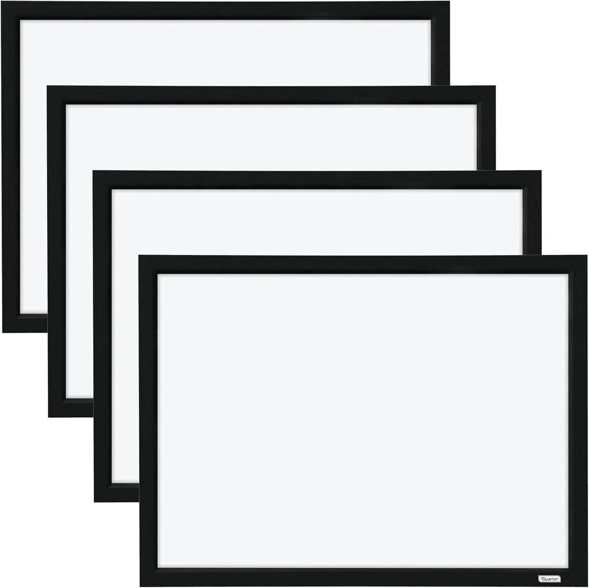 Quartet Whiteboard, Dry Erase Board, Magnetic, 17" x 23", White Board, Black Frame, Includes Dry Erase Markers and Magnets, 4 Pack (MWDW1723M-BK)