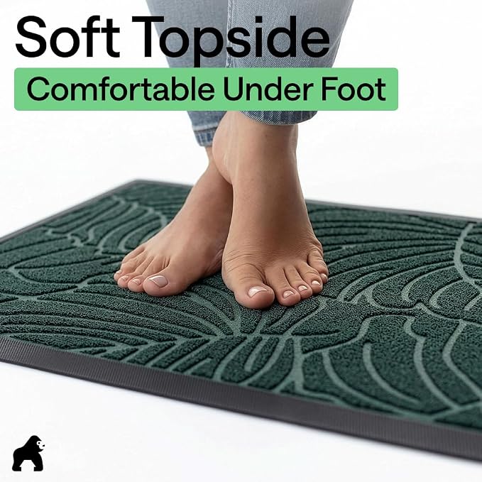 GORILLA GRIP 100% Waterproof All-Season WeatherMAX Doormat 35x23, US Designed
