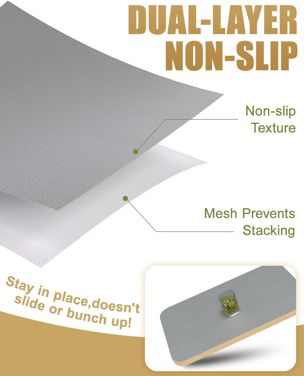 Drawer and Shelf Liners for Kitchen Cabinets Non-Adhesive