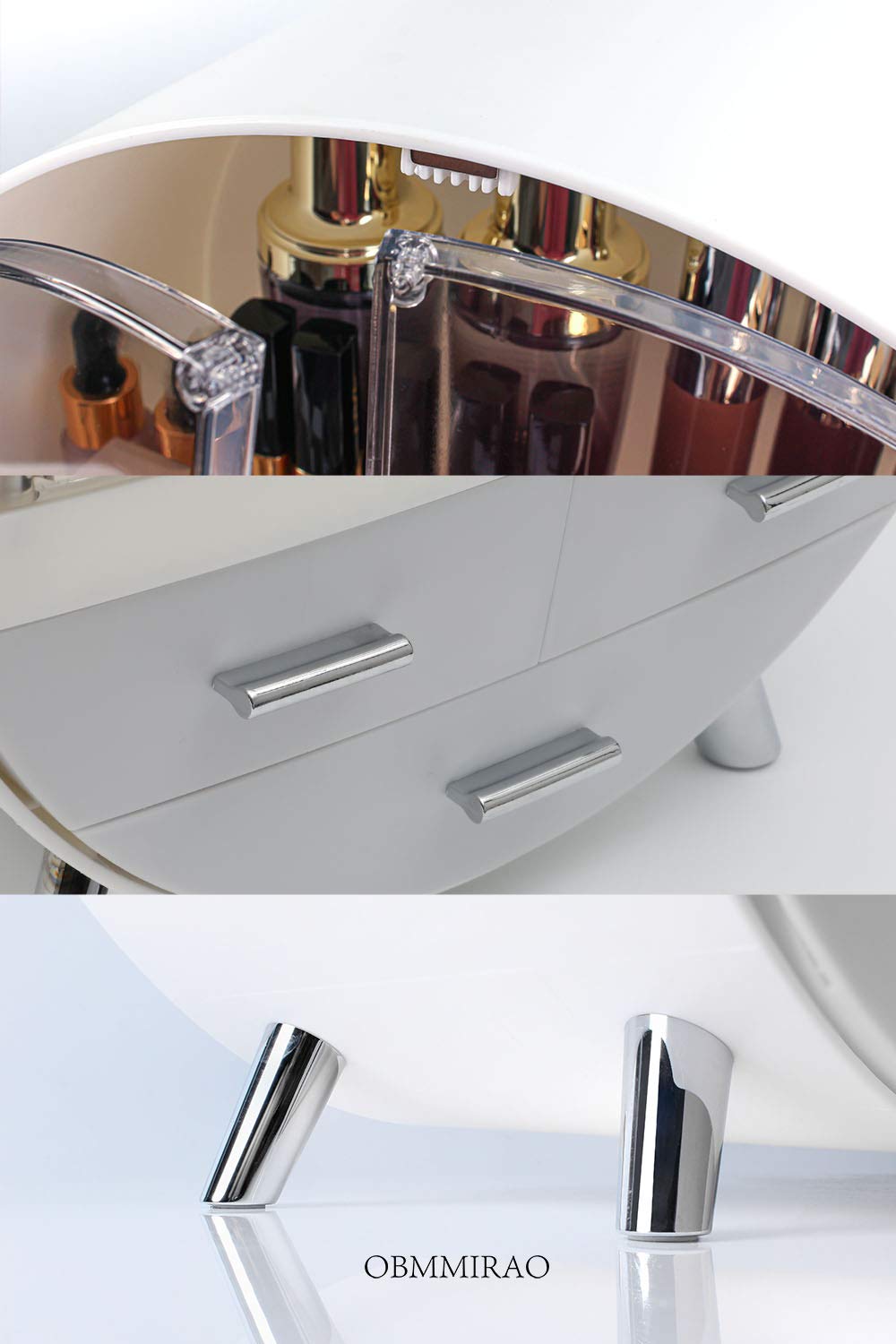 Elegant Dustproof Makeup Storage Organizer Box, Waterproof Medium Cosmetics Organizer Storage with Drawers Skincare Cosmetic Display Cases for Countertop Bathroom Dresser Dedroom