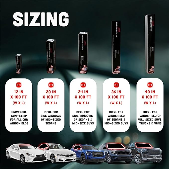 United Centurion Window Tint 50% 60Inch x 100Feet - 2Ply Carbon Charcoal Color - Window Tint for Car, Home, Blocks UV Rays, Reduce Heat & Glare - Lifetime Color Stability