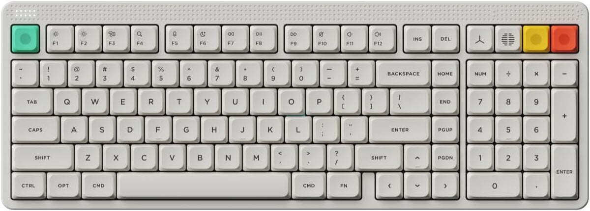 nuphy Node100 Wireless Mechanical Keyboard, Hot Swappable Custom Low Profile Keyboard, 103 Keys Computer Gaming Keyboards, Supports Touch Gestures, PBT Keycaps, RGB Backlit, Bluetooth/2.4GHz/USB-C