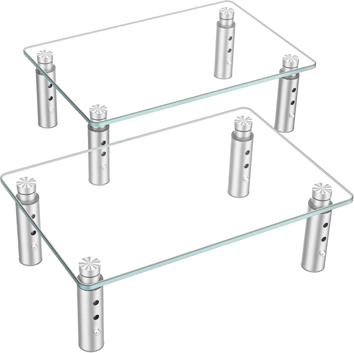 Hemudu 2 Pack Monitor Stand Riser, 3 Height Adjustable Laptop Stand Riser, Monitor Stand Riser for PC, Computer, Laptop Clear HD06T-201