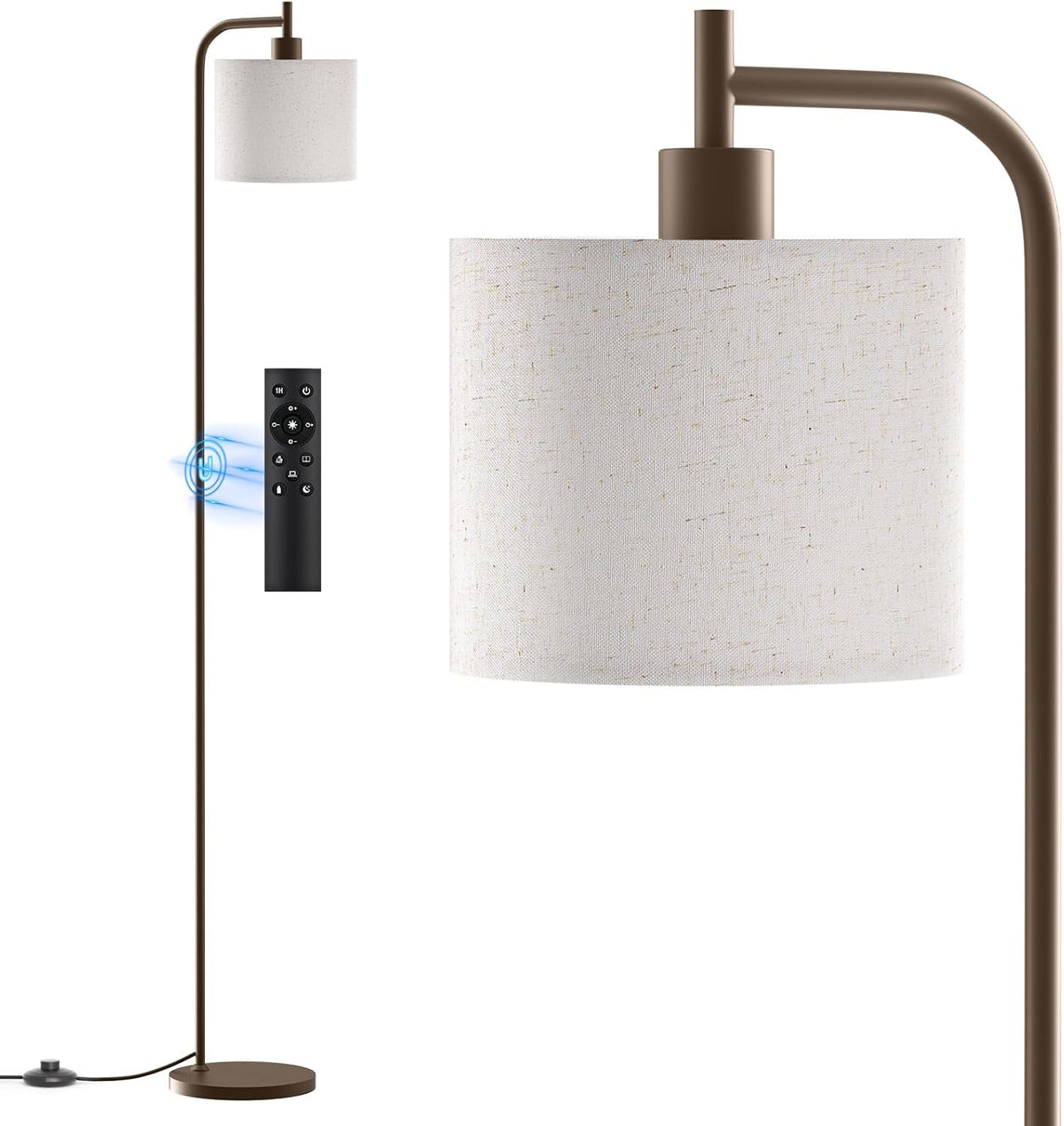 SIBRILLE Floor Lamp for Living Room, Tall Standing Lamp with Linen Shade