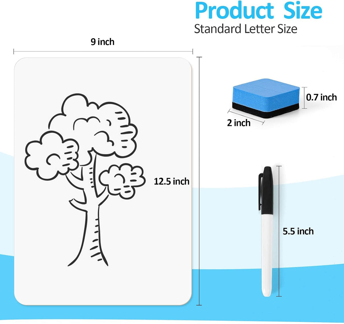 PANDRI 26 Pack Dry Erase Boards with 26 Erasers and 26 Markers, 12.5”x 9”