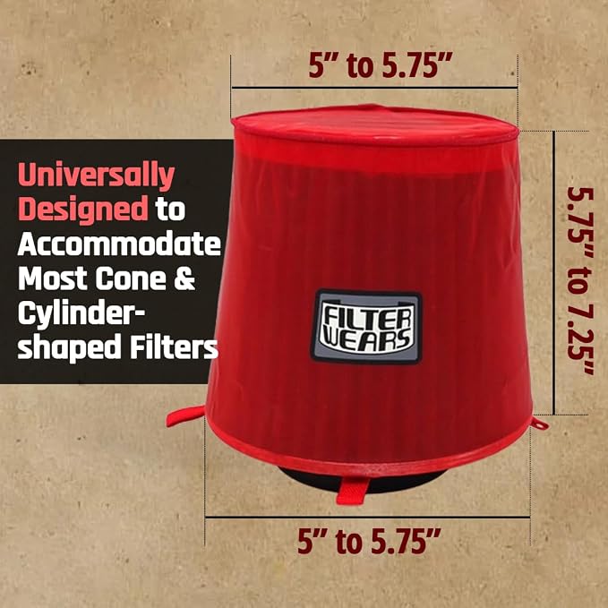 FILTERWEARS F154R Universal Water Repellent Cold Air Intake Pre-Filter