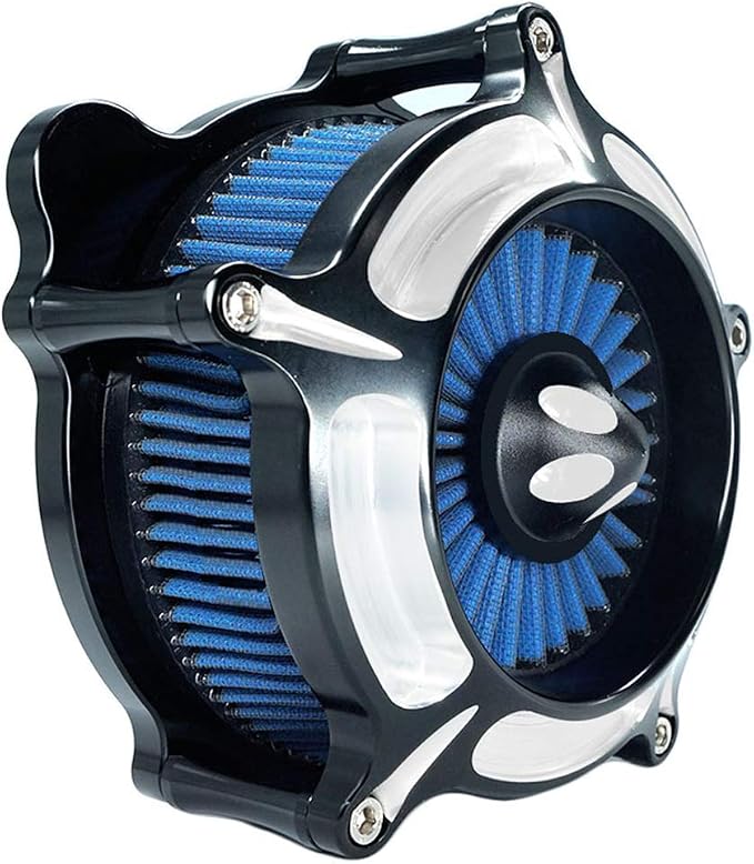 Air Filter Intake Motorcycle Turbine Cleaner Kit Cnc Cut Chrome