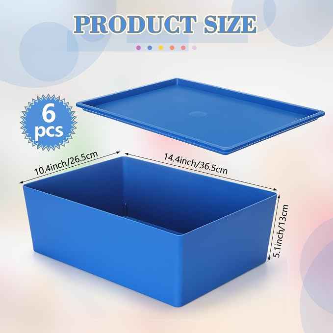 Menkxi 6 Pcs Large Plastic Storage Bins
