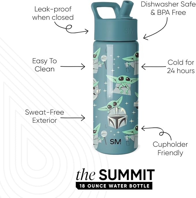 Simple Modern Mandalorian Kids Water Bottle & Toddler Cup | 18oz | Insulated