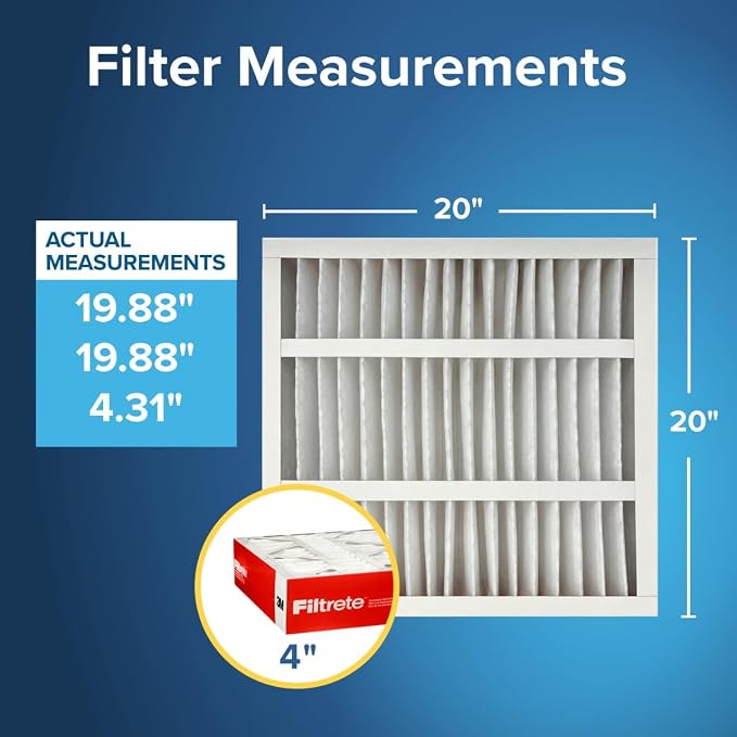 Filtrete 20x20x4 AC Furnace Air Filter, MPR 1000, MERV 11, Fits Honeywell