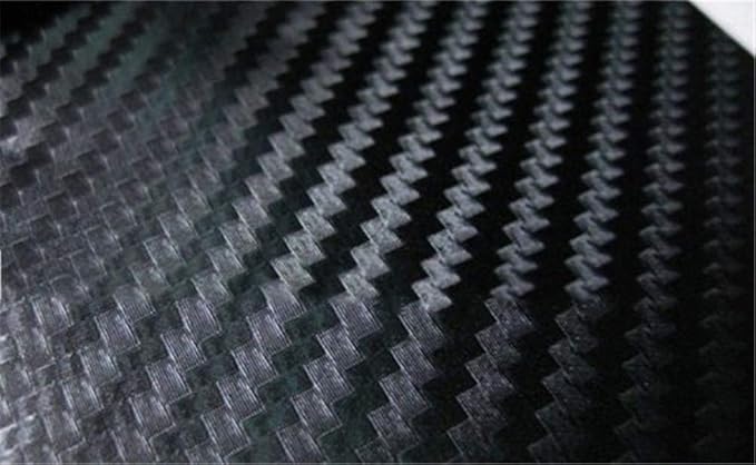 3D Carbon Fiber Film Twill Weave Vinyl Sheet Roll Wrap (12" X 60", Black)