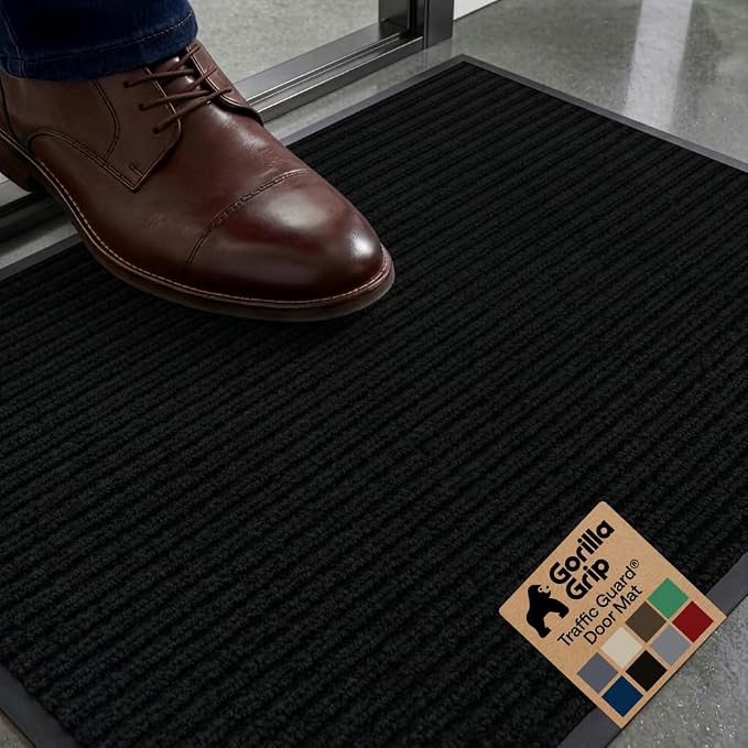 GORILLA GRIP Waterproof Traffic Guard Door Mat, Heavy Duty Entryway Mats