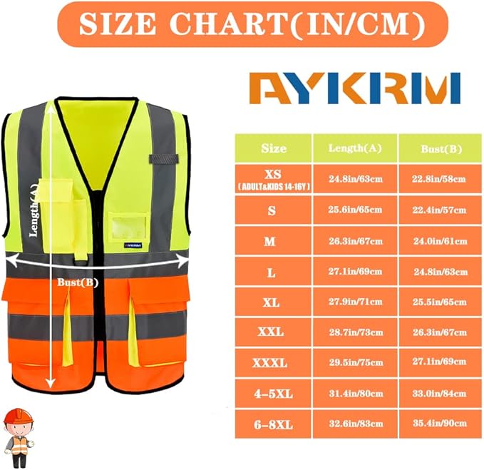A-SAFETY High Visibility Reflective Safety Vest Customize Logo (XS-8XL)