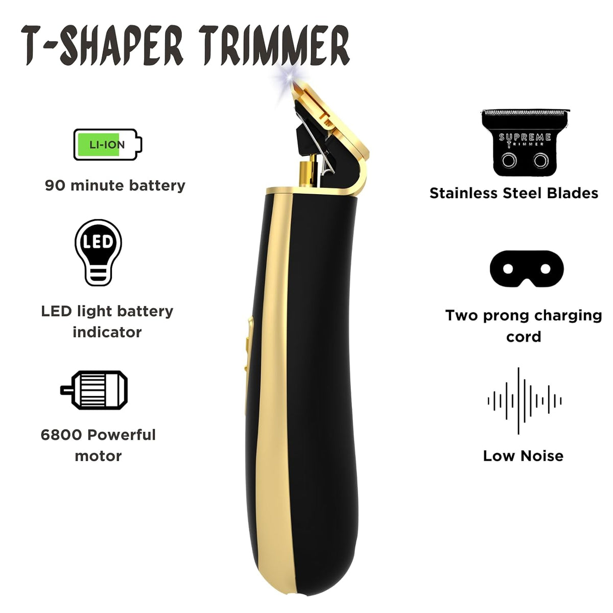 Supreme Trimmer T-Shaper Professional Zero-Gap Barber Trimmer ST5210