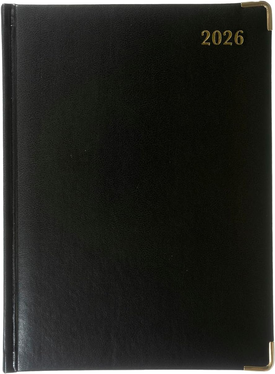 Collins - Classic - Manager 2026 12 Month Calendar Year Planner, Week-To-View with Appointments Diary - Black (1210V.99-26)