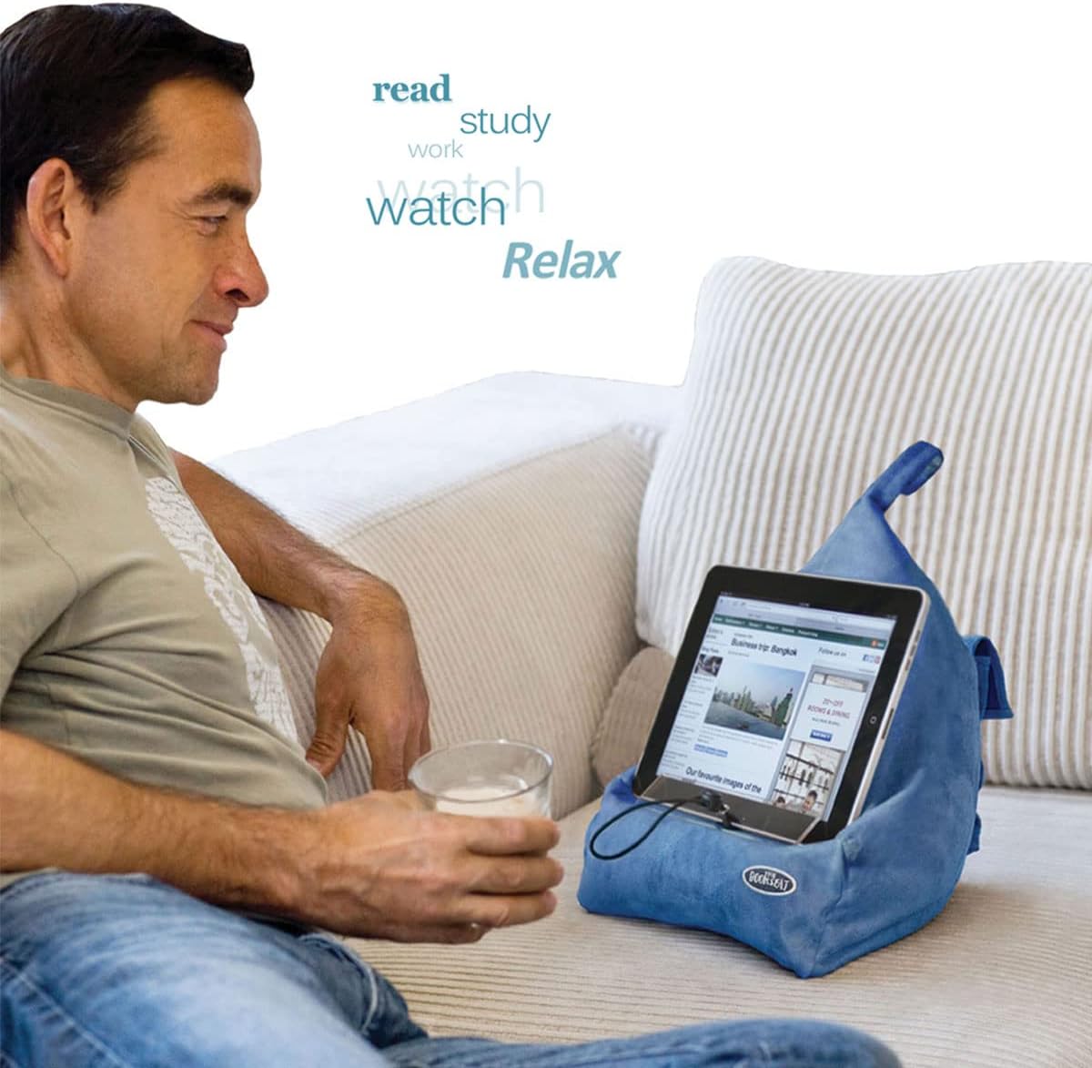 The Book Seat - Cinnabar Red - The Most Comfortable Way to Read, Hands Free!