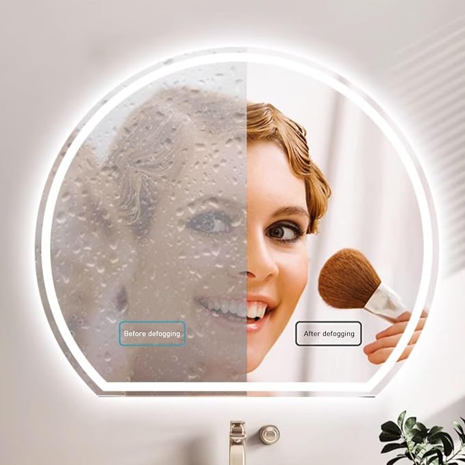Bathroom Mirror with LED Lights, Wall Mounted Bathroom Mirrors, Bathroom