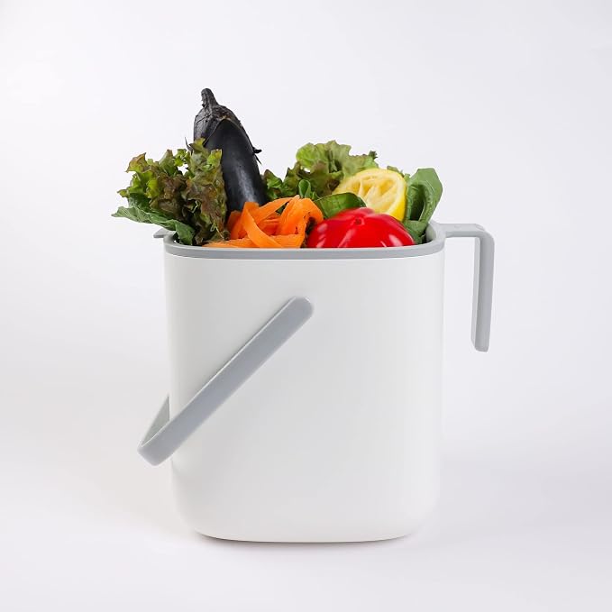 Blue Ginkgo Kitchen Compost Bin – Filter-Free, Odor-Tight Countertop Food Waste