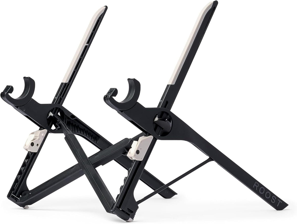 Roost V3 Plus - Ultra Portable and Adjustable Laptop Stand - Quick-Release Height Adjustment, 5 to 14 inch Screen Lift, Patented Rigid Folding Structure and Self-Adjustings Laptop Grips | Onyx Color