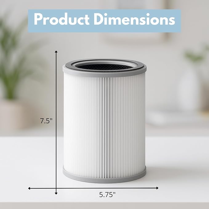 Nispira 3-in-1 True HEPA with Activated Charcoal Replacement Filters,